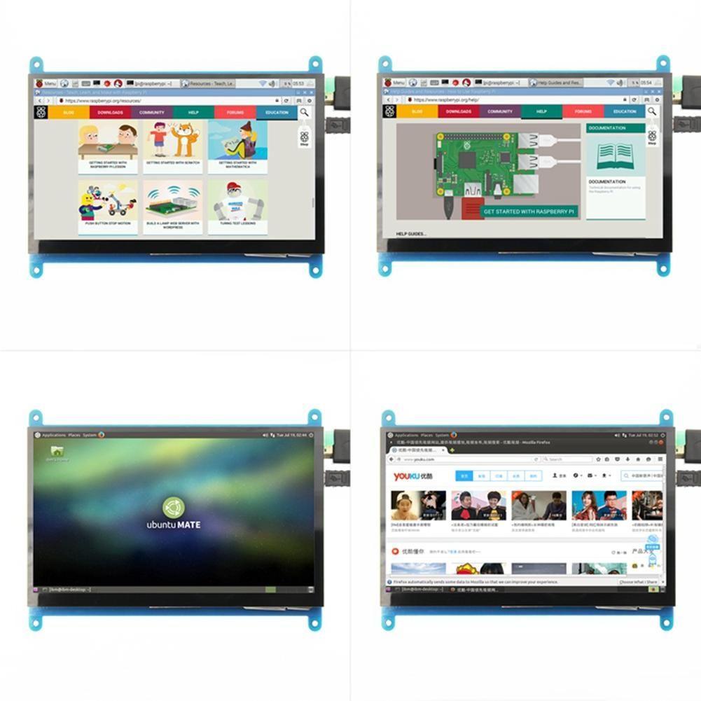7Inch IPS AIDA64 LCD Display 7 Inch -Compatible Screen Display Touchscreen 1024X600 for 4 3B 3B PC