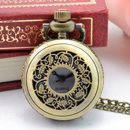 Butterfly Stainless Steel Pocket Fob Watch Quartz