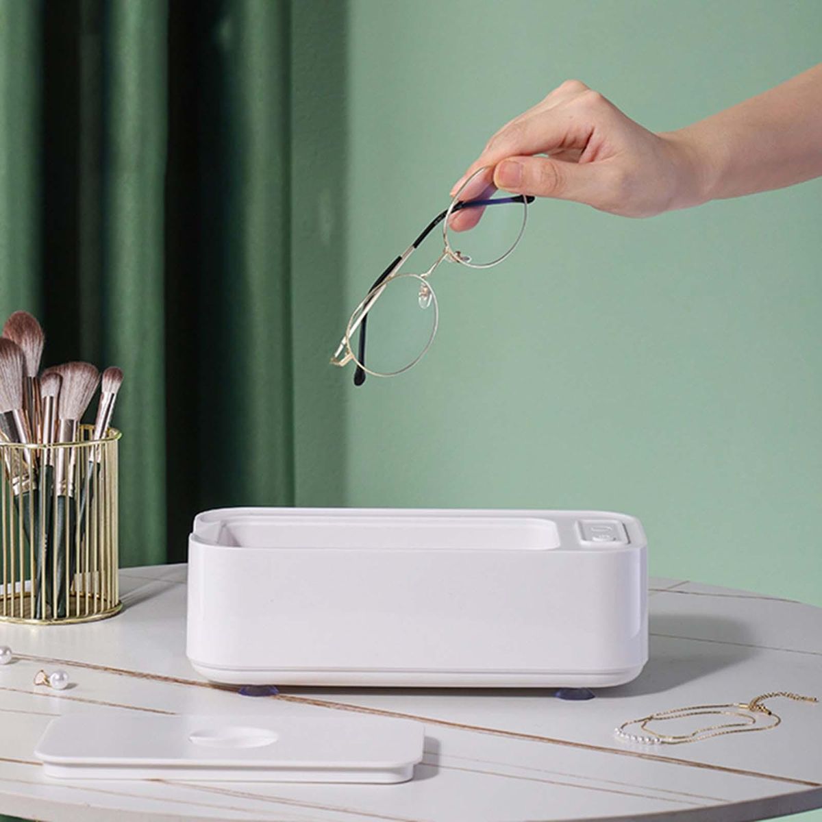 Portable  Cleaning Machine 400ml For Necklaces Glasses White