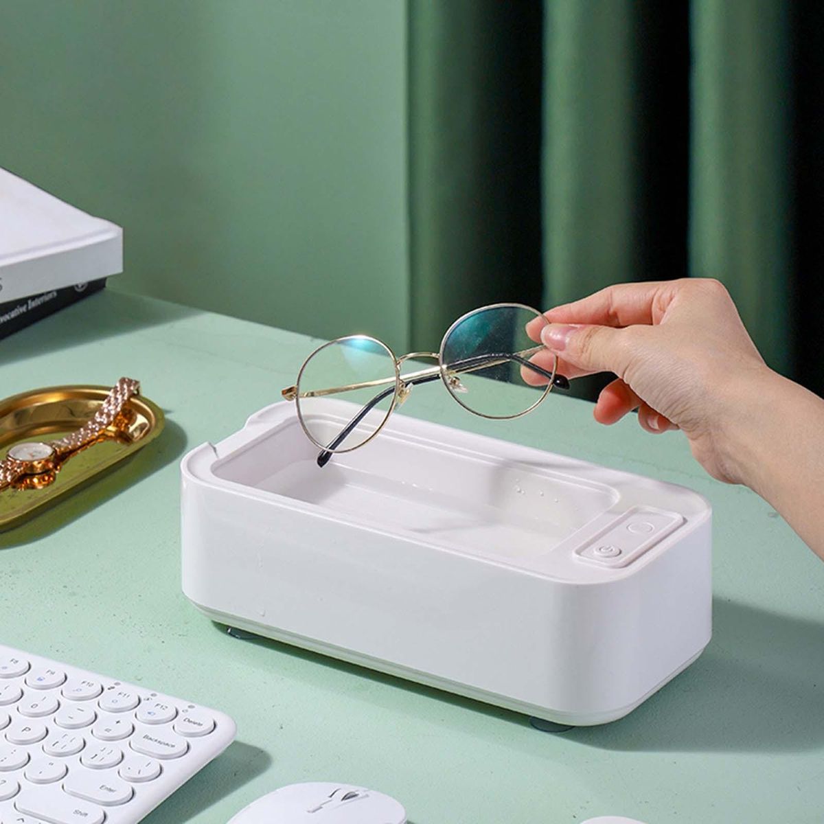Portable  Cleaning Machine 400ml For Necklaces Glasses White
