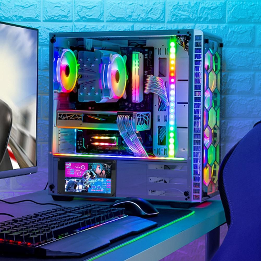 35 Inch AIDA64 Chassis DisplayElbow Data Cable Type-CBracket Kit IPS LCD 320X480 USB Computer Secondary Screen