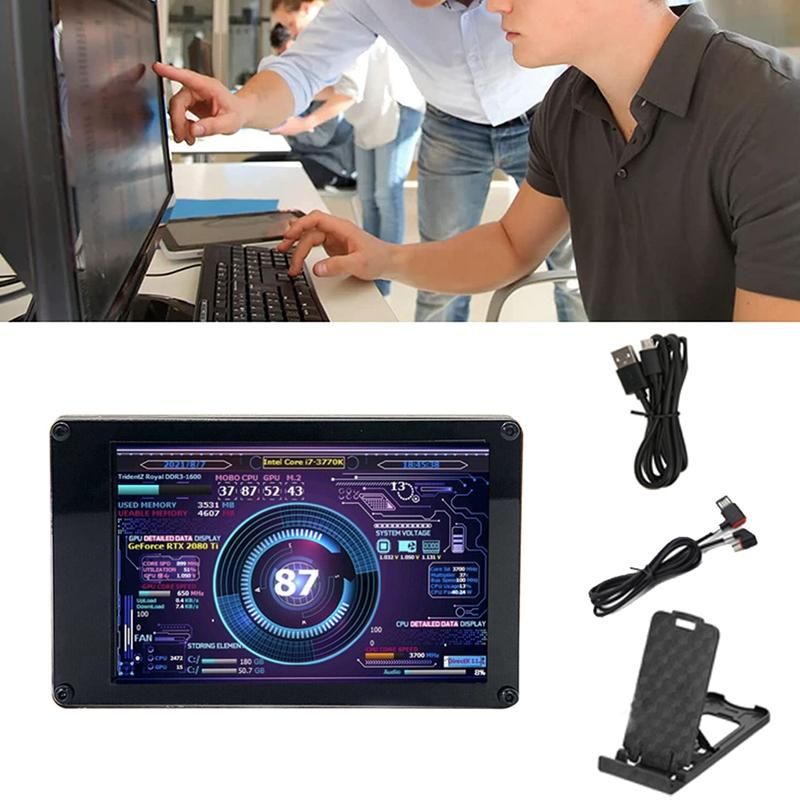 35 Inch AIDA64 Chassis DisplayElbow Data Cable Type-CBracket Kit IPS LCD 320X480 USB Computer Secondary Screen