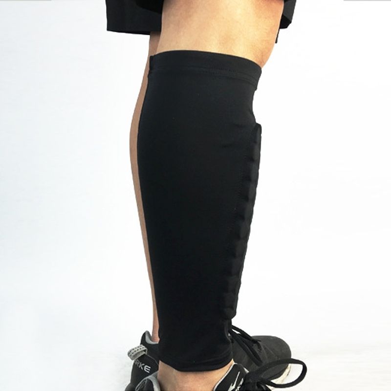 Football Anti-collision Leggings Outdoor Basketball Riding Mountaineering Ankle Protect Calf Socks Gear Protecter(Black Size: L)