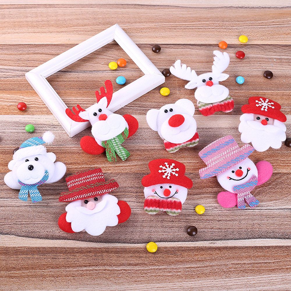 LED Glowing Drooch Doll Hair Clip Santa, Snowman, Elk, Bear
