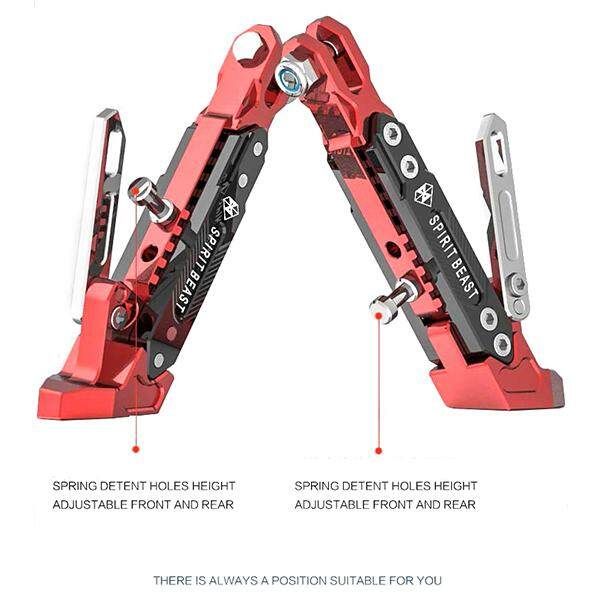 Off-road Motorcycle Bracket Adjustable Height HAOJU Suzuki Universal Unilateral Modified Scooter Decorative Side Stand Red (red)