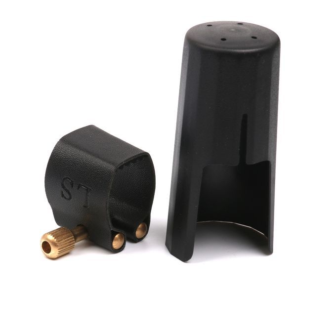 Leather Ligature Fastener And Plastic Cap For Clarinet Bakelite
