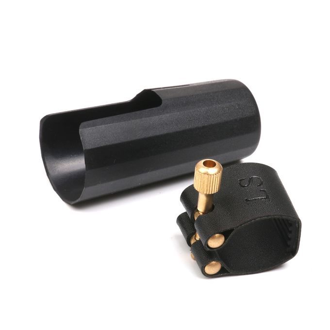 Leather Ligature Fastener And Plastic Cap For Clarinet Bakelite