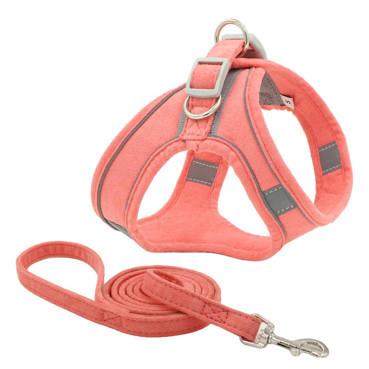 Pet Cat Safety Vest Harness Adjustable Traction Rope-Pink