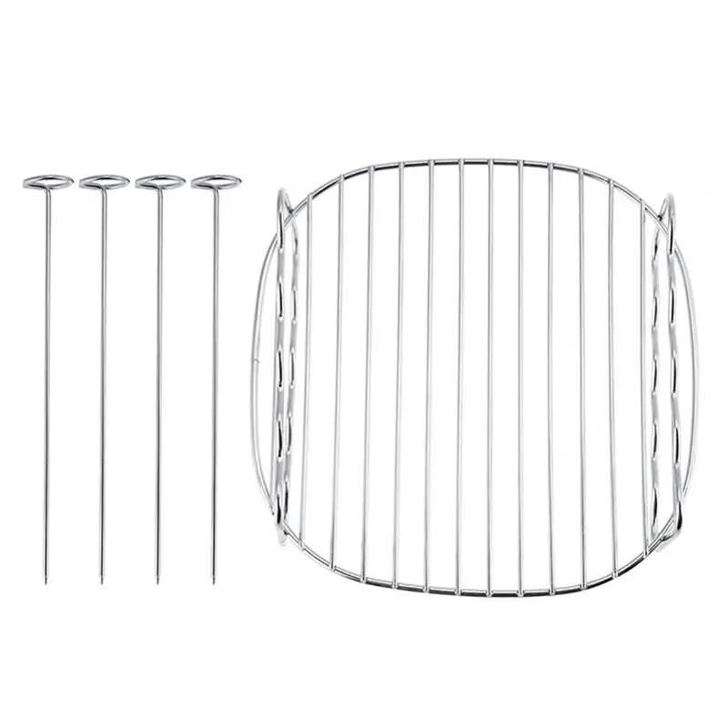 Stainless steel Replacement BBQ Rack Double Layer Skewers Baking Tray For Philips Air Fryer Barbecue Rack Baking Tray