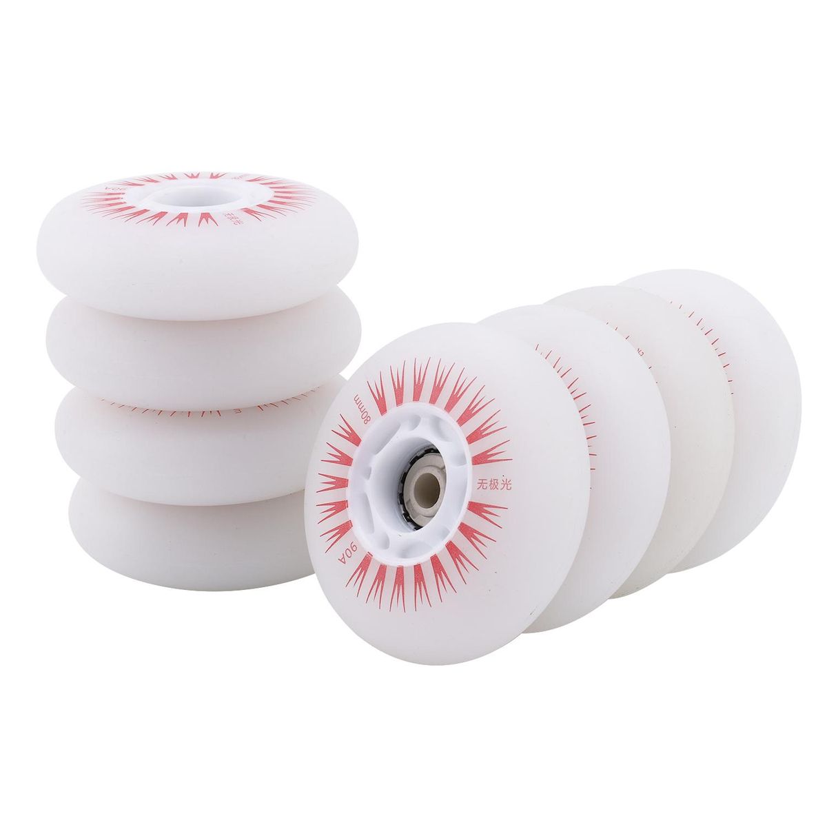 8PCS Roller Skates Flash Wheel Wear-Resistant High Elastic Wheel Pulley Sub-Aurora Luminous Wheels