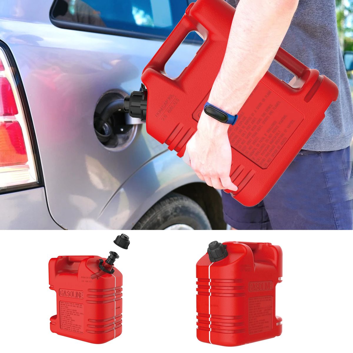10L Spill-proof Gasoline Can Portable Automatic Shut-off