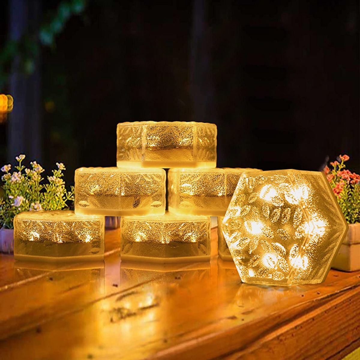 Solar Brick Lamp Landscape Solar Brick Lawn Lamp Warm Light