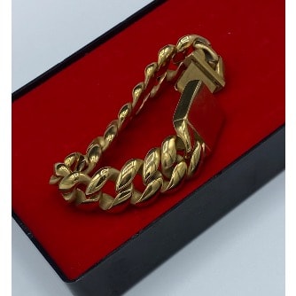 Steel Cuban Men’s Bracelet Link - Gold