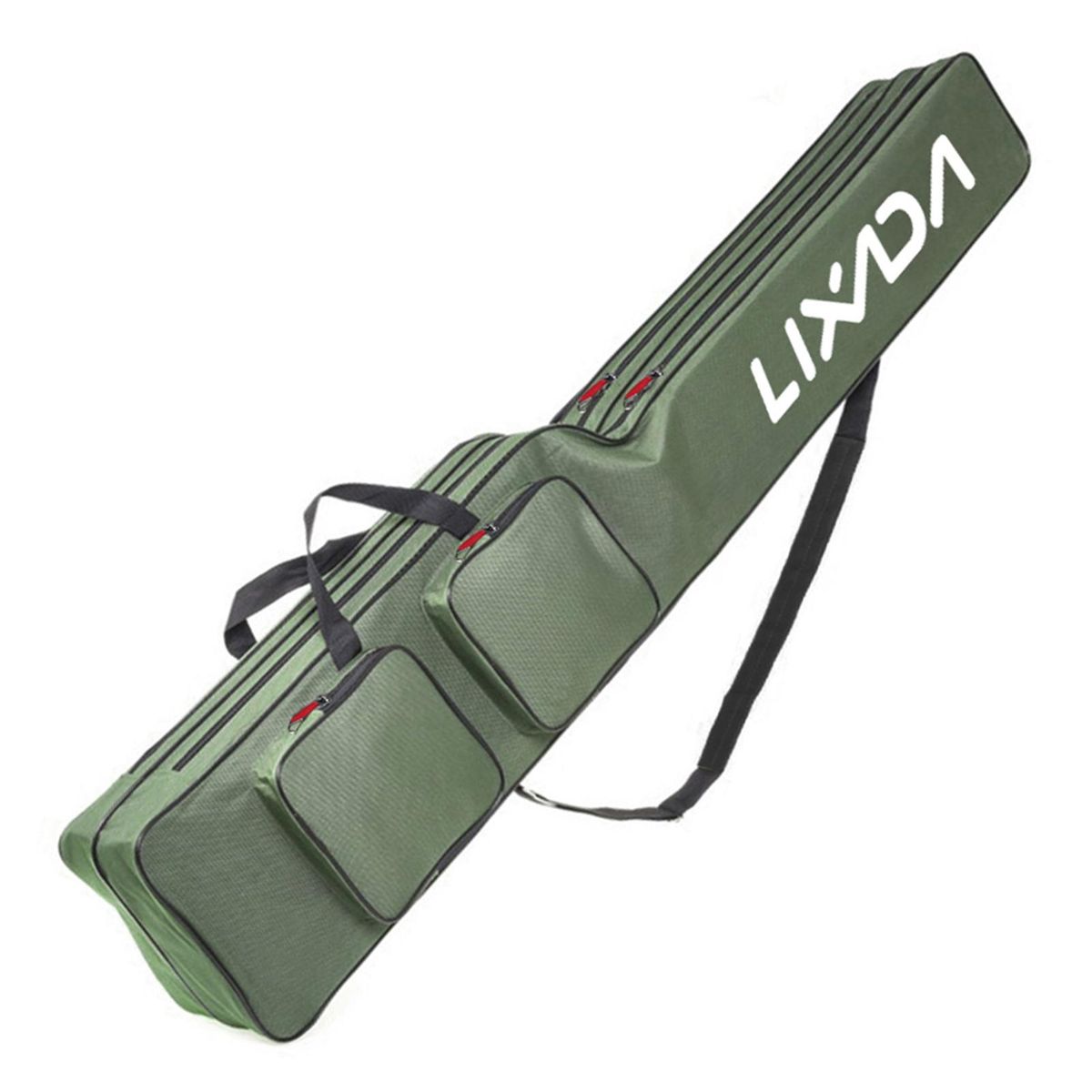 Lixada Two Layer Fishing Bag 130cm Fishing Rod Reel Bag Fishing Pole Gear Tackle Tool Carry Case Carrier Travel Bag Storage Bag Organizer Fishing Cover Bag
