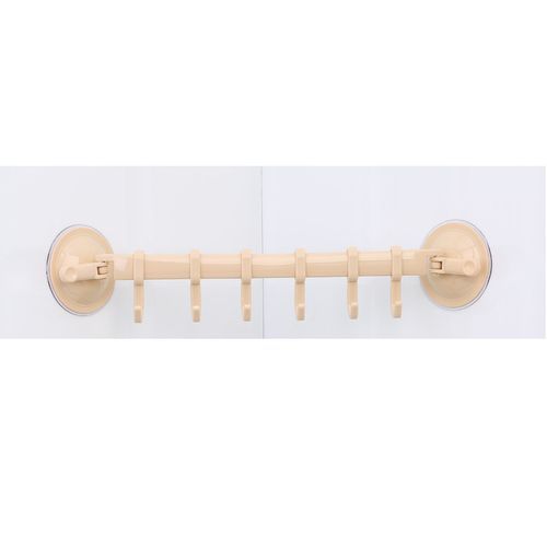 Suction Kitchen/bathroom 6 Hook Wall/Corner Mounted - Peach
