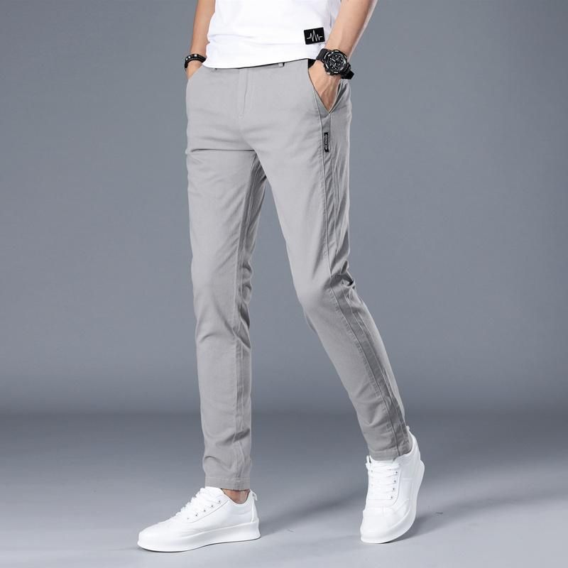 Classic Business Pants for Mens Full Length Straight Informal Pants 100 Cotton
