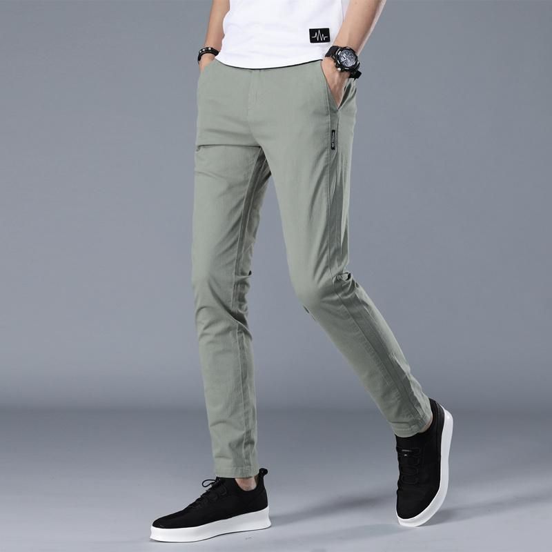 Classic Business Pants for Mens Full Length Straight Informal Pants 100 Cotton