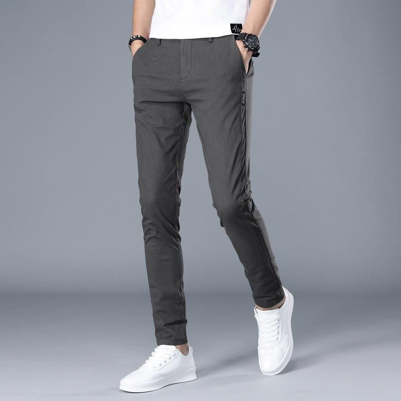 Classic Business Pants for Mens Full Length Straight Informal Pants 100 Cotton