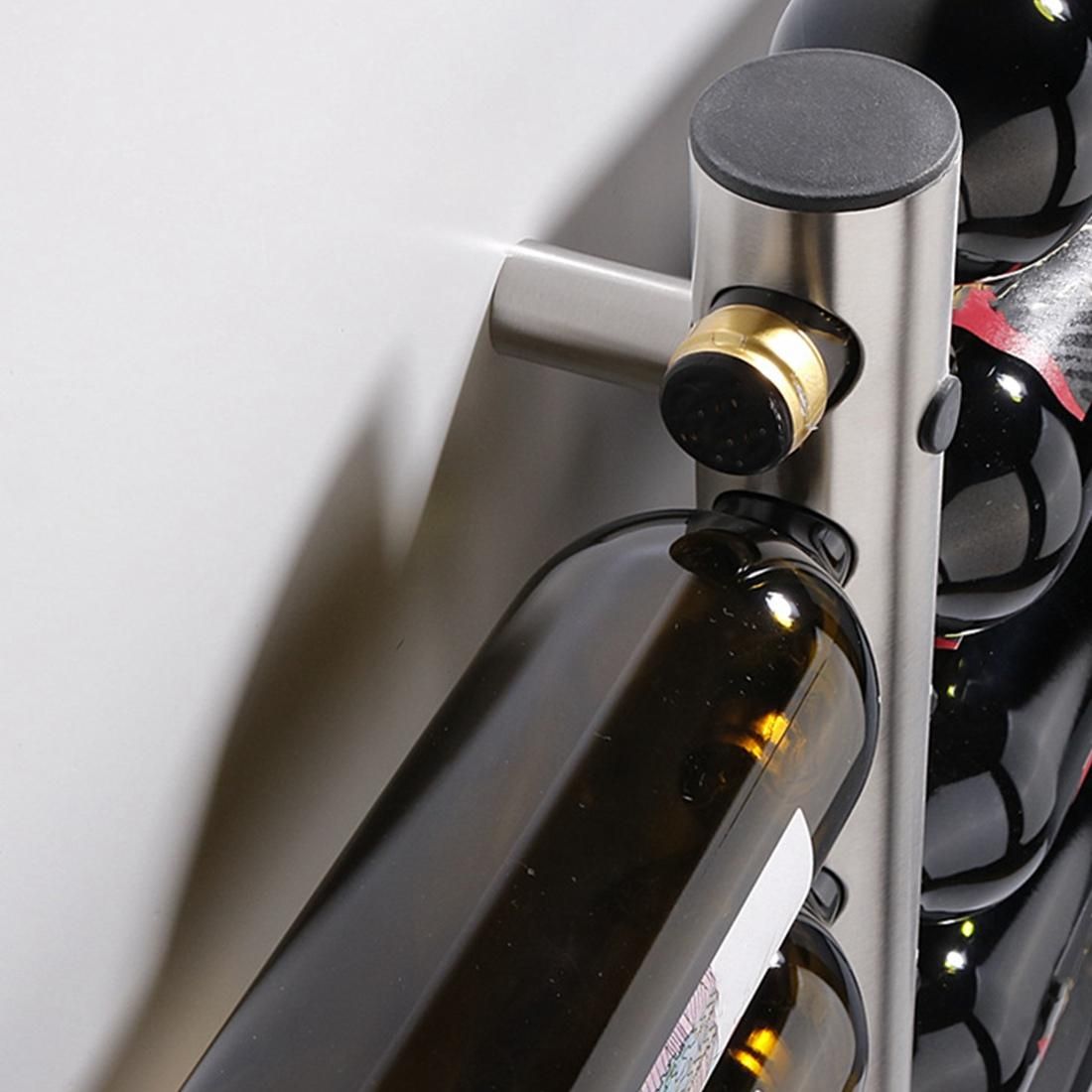 High Quality Wine Bottles Holders Stainless Steel Wine Rack Bar Wall Mounted Household Storage Kitchen Holder 8 Holes
