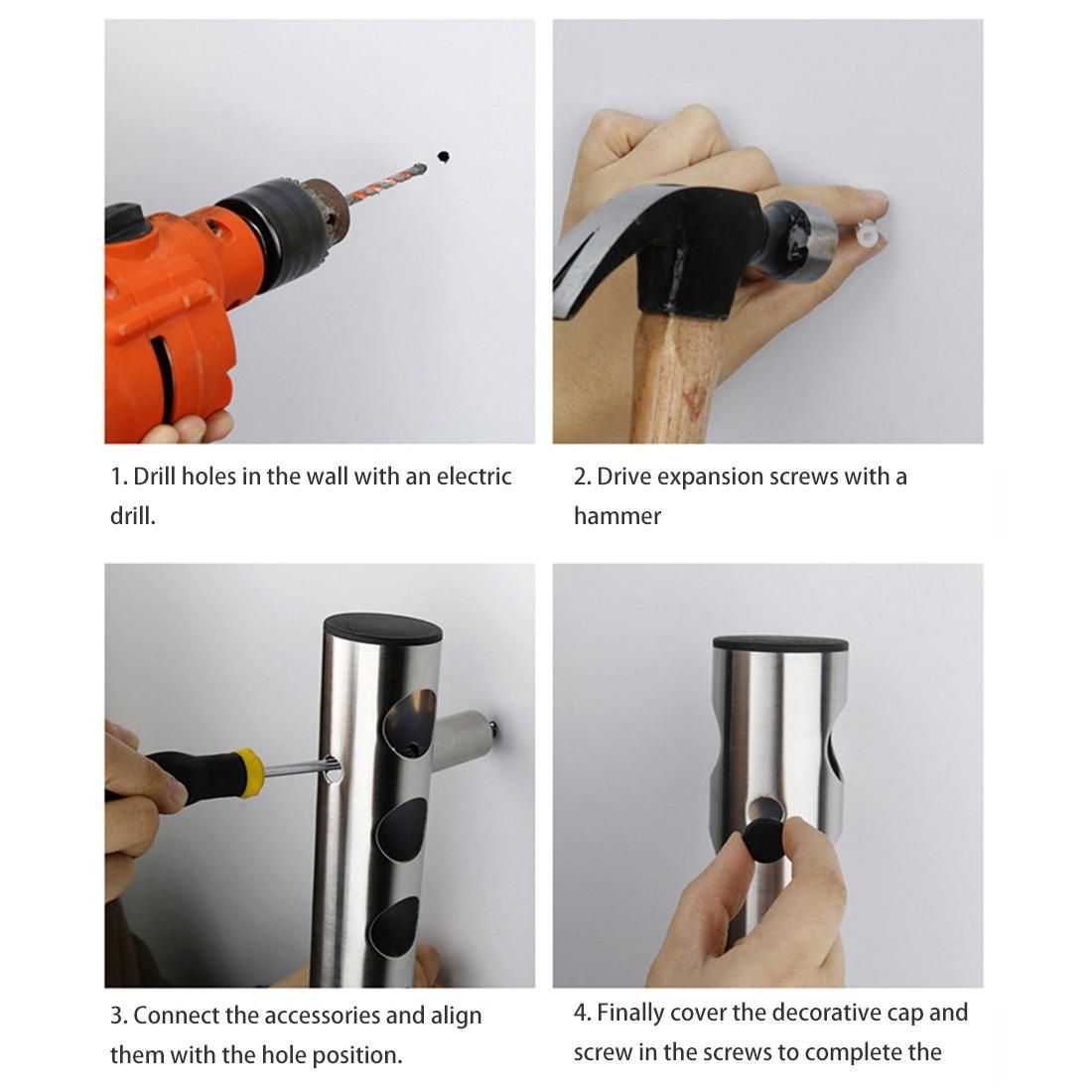 High Quality Wine Bottles Holders Stainless Steel Wine Rack Bar Wall Mounted Household Storage Kitchen Holder 8 Holes