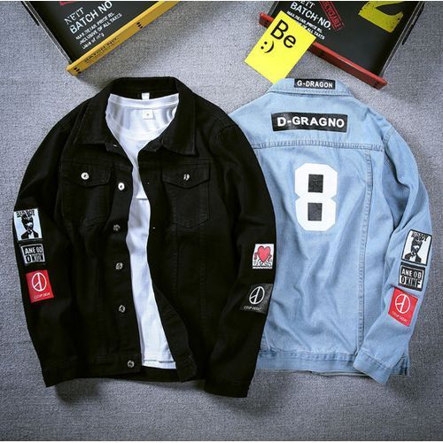 Solid Coat Casual Slim Mens Denim Jacket Bomber