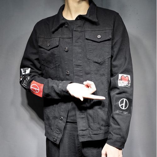 Solid Coat Casual Slim Mens Denim Jacket Bomber
