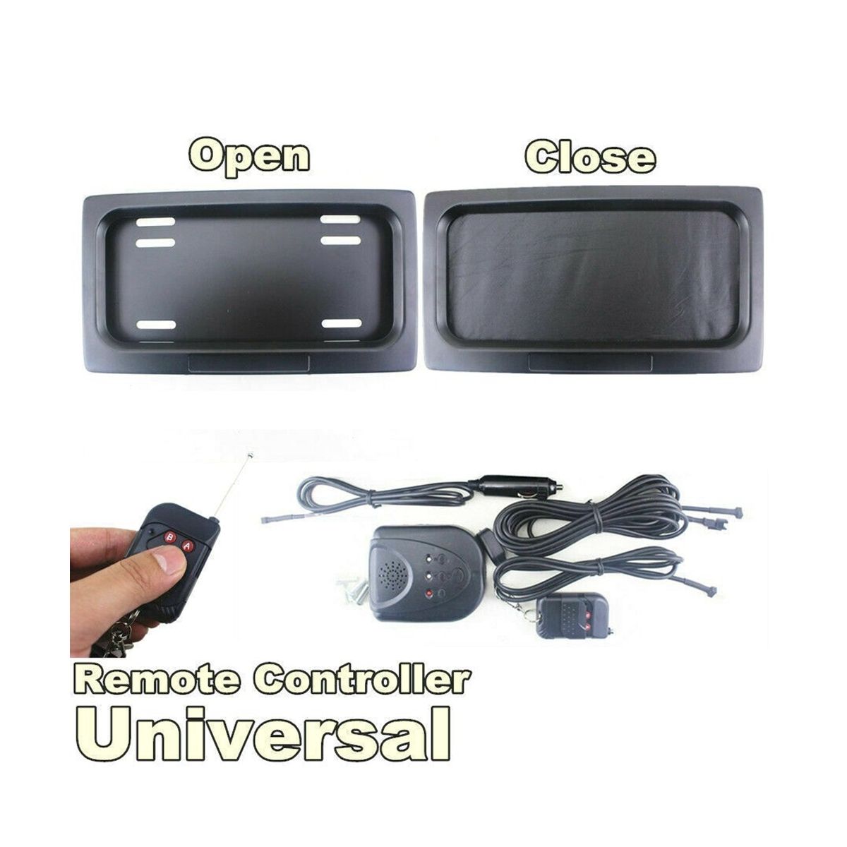 US License Plate Roller Shutter Cover Remote Hide Cover 2PCS