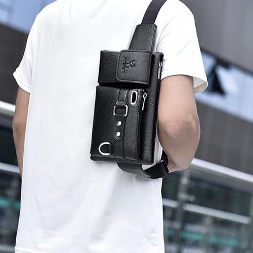 Unisex Multifunctional Leather Crossbag/ Waist Bag For Men