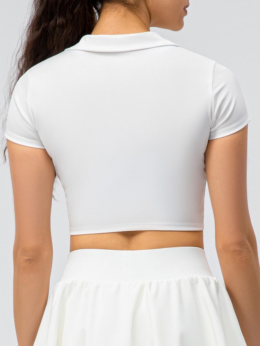 Women Sports T-shirt Crop Tops Short Sleeve Slim Shirts for Running Tennis Golf Workout