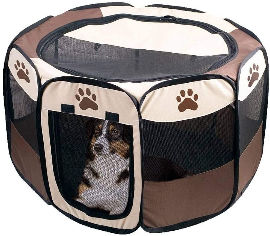 Foldable Pet Playpen For Dogs Pop Up-Indoor And Outdoor Use