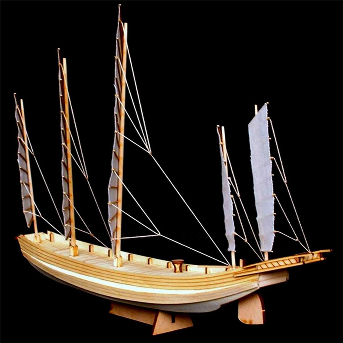 Sailboat Ship Kit Decoration Miniatures 1/80 Scale Sailing Model For
