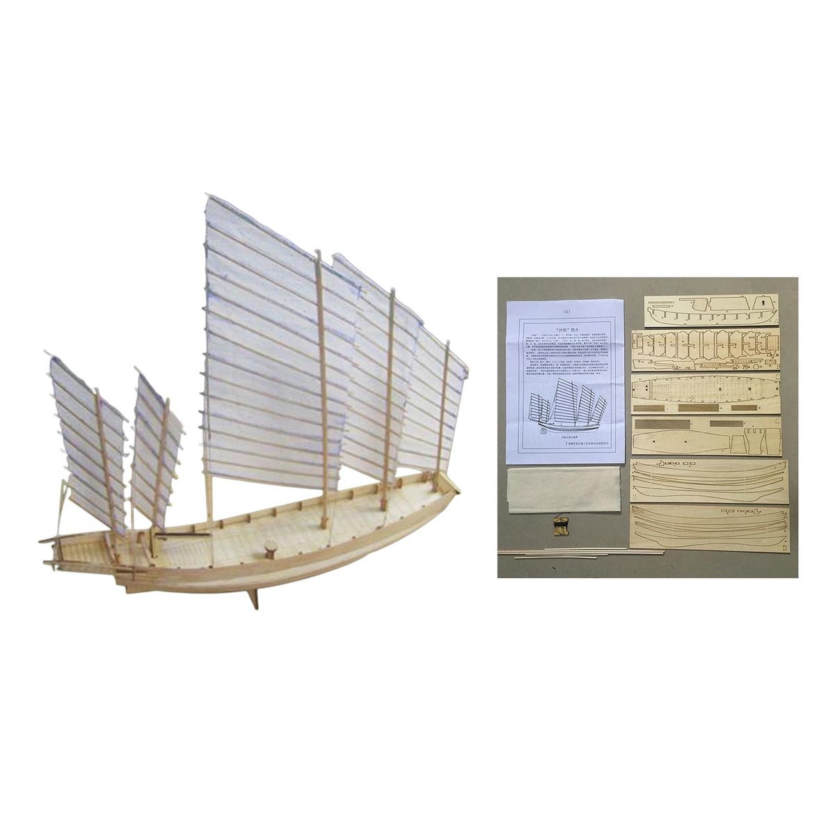 Sailboat Ship Kit Decoration Miniatures 1/80 Scale Sailing Model For