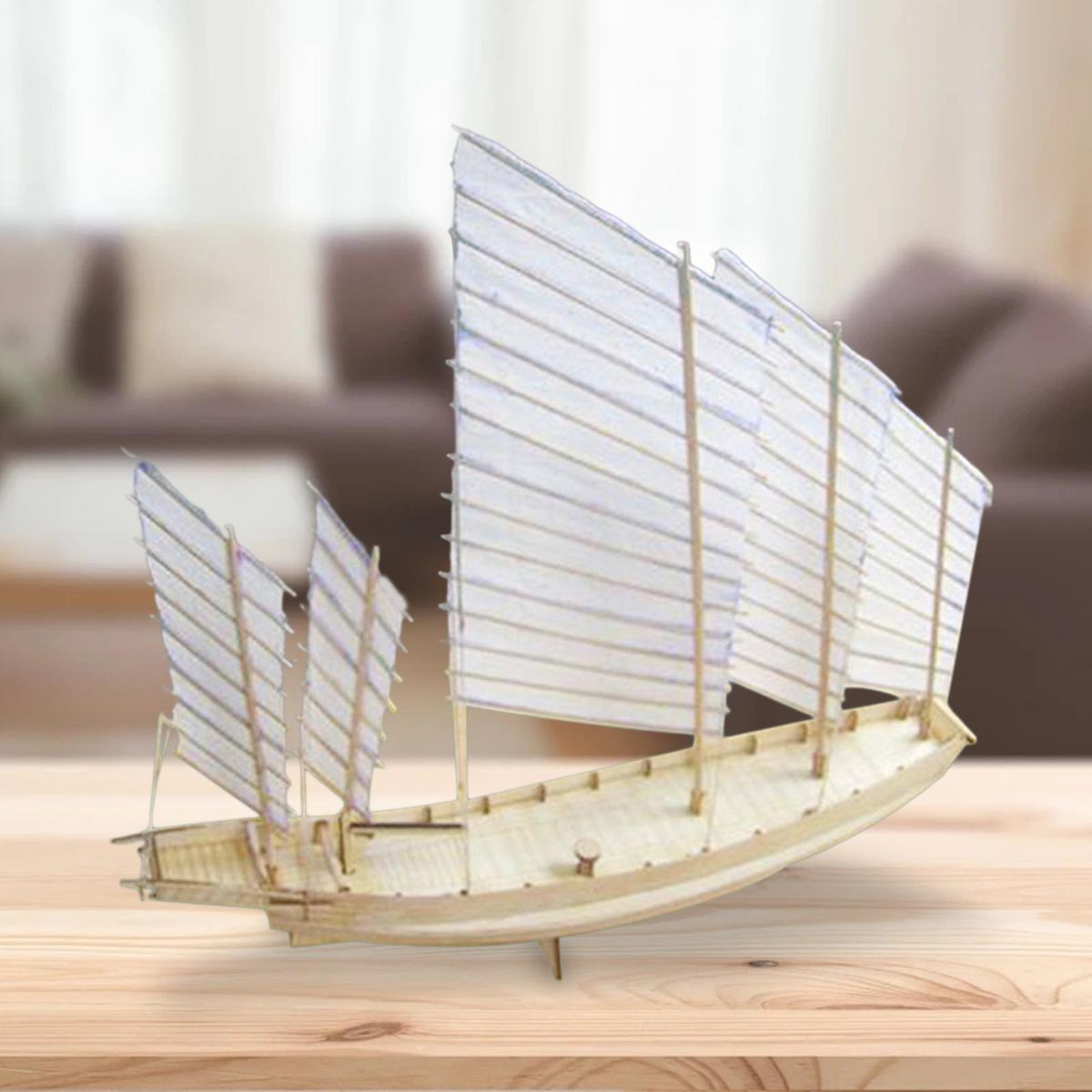 Sailboat Ship Kit Decoration Miniatures 1/80 Scale Sailing Model For