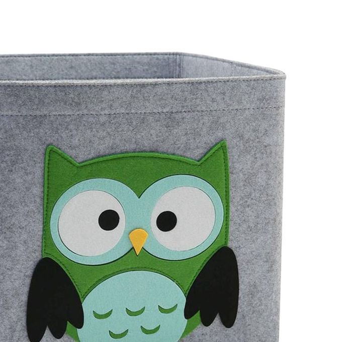 Felt Cloth Storage Basket Rectangular Kids Room Clothes Organizer Owl