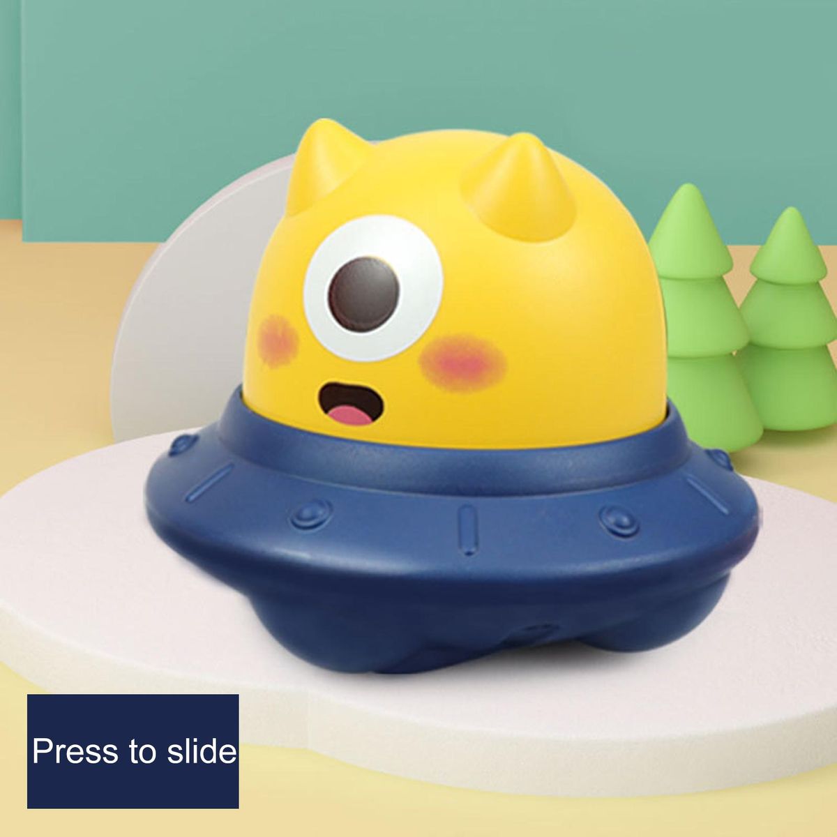 Children Toy Car Press And Go Cartoon Animal Toy Car Dark Blue