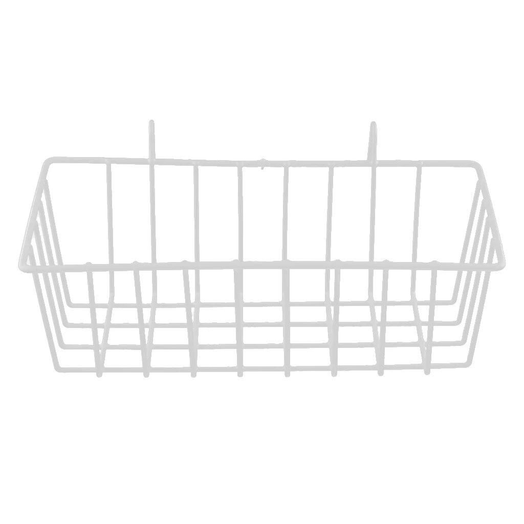Nordic Style Grid Tall Storage Basket Metal Wire Hanging Basket for Kitchen Bathroom Home Storage/ Over The Cabinet with 2 Hooks