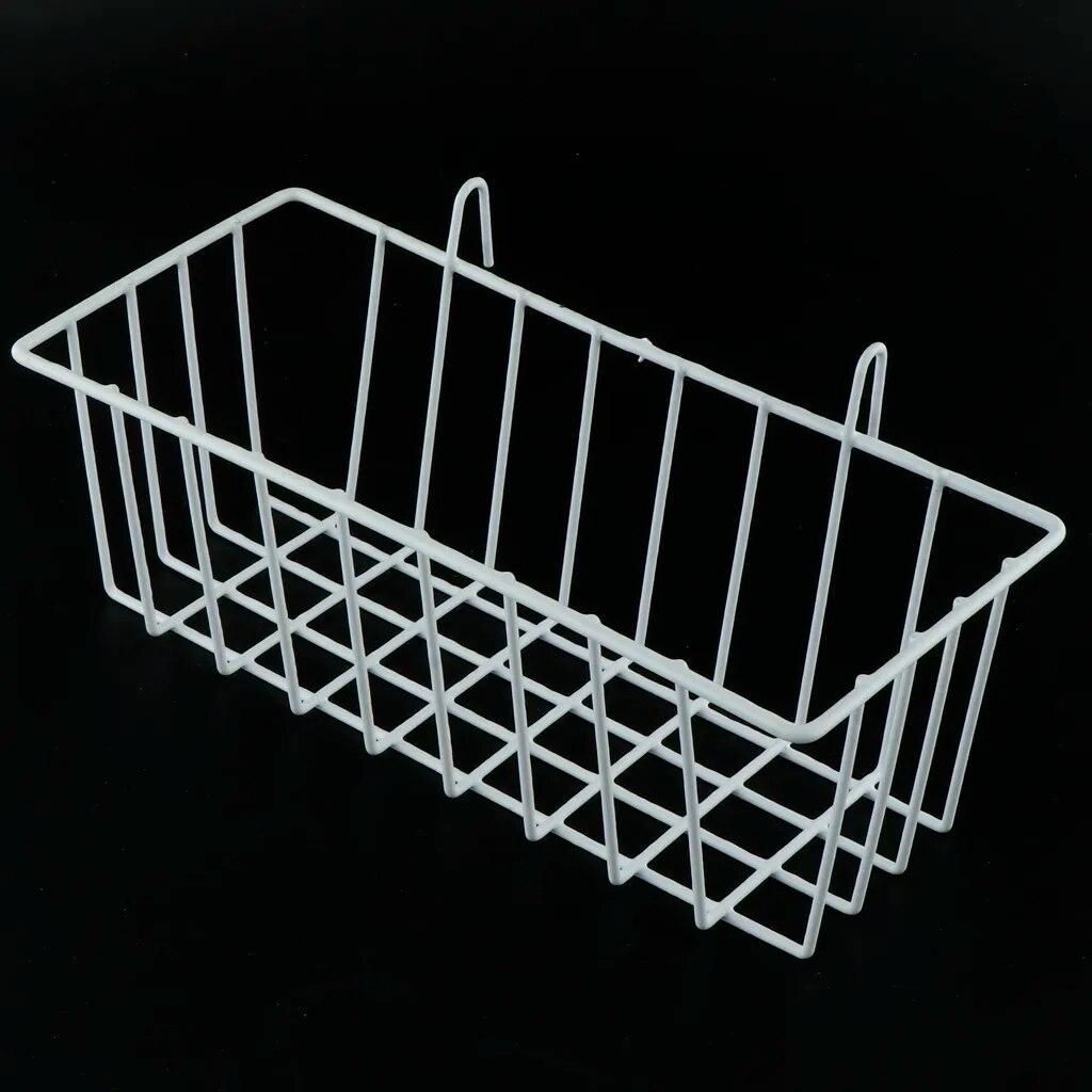 Nordic Style Grid Tall Storage Basket Metal Wire Hanging Basket for Kitchen Bathroom Home Storage/ Over The Cabinet with 2 Hooks