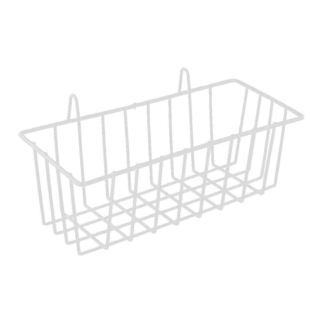 Nordic Style Grid Tall Storage Basket Metal Wire Hanging Basket for Kitchen Bathroom Home Storage/ Over The Cabinet with 2 Hooks