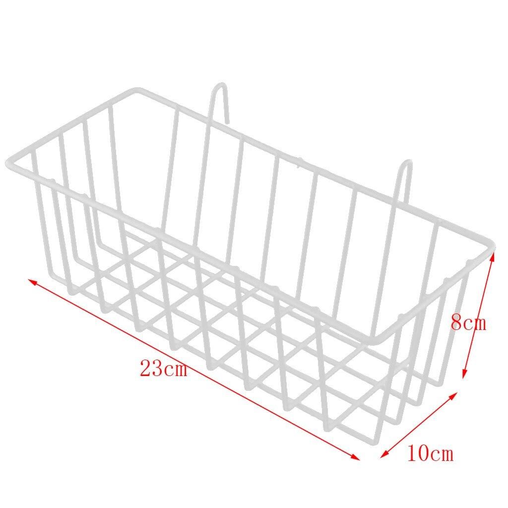 Nordic Style Grid Tall Storage Basket Metal Wire Hanging Basket for Kitchen Bathroom Home Storage/ Over The Cabinet with 2 Hooks
