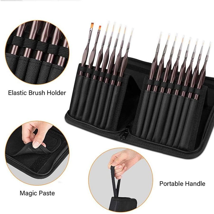 Detail Paint Brush Set15Pcs Miniature Painting Brushes KitProfessional Mini Fine Paint Brushes Set