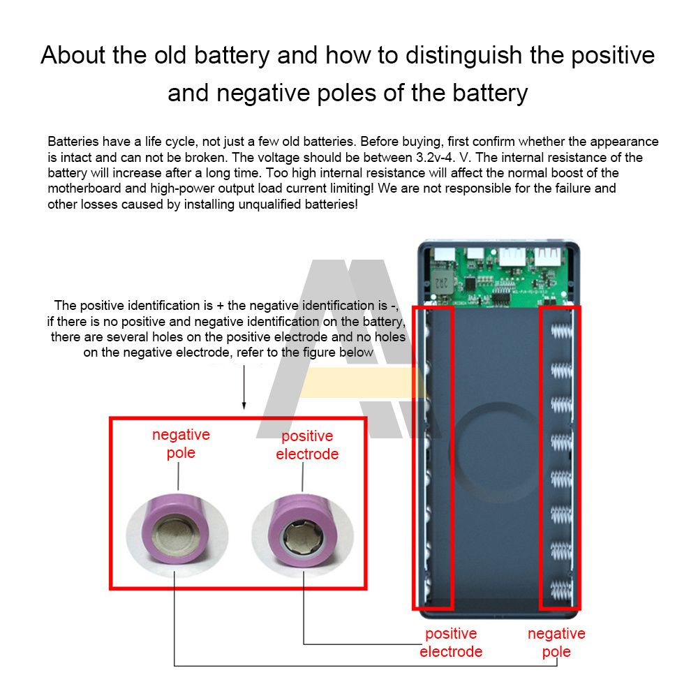 16*18650 Battery Storage Box PD QC3.0 USB 10W Fast Wireless Charging Power Welding Free Bank Case 18650 Battery Holder Box-Quick Wireless Black