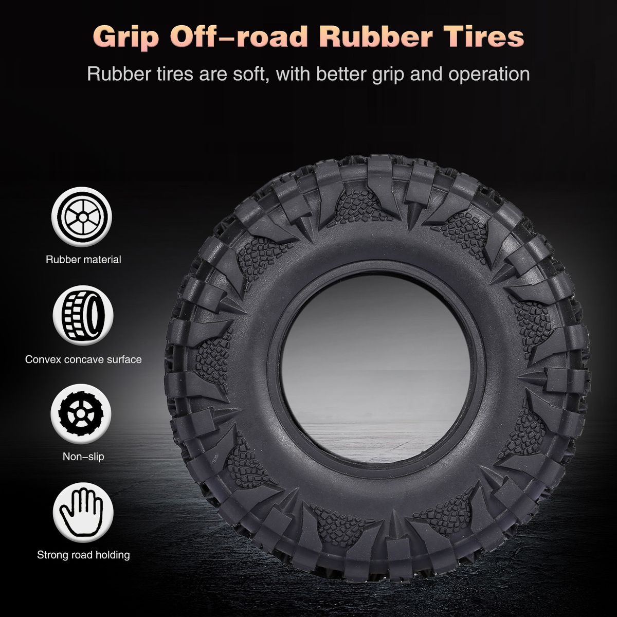 4PCS 2.2IN Crawler RC Tires Ultra Soft Rock Crawler Tires