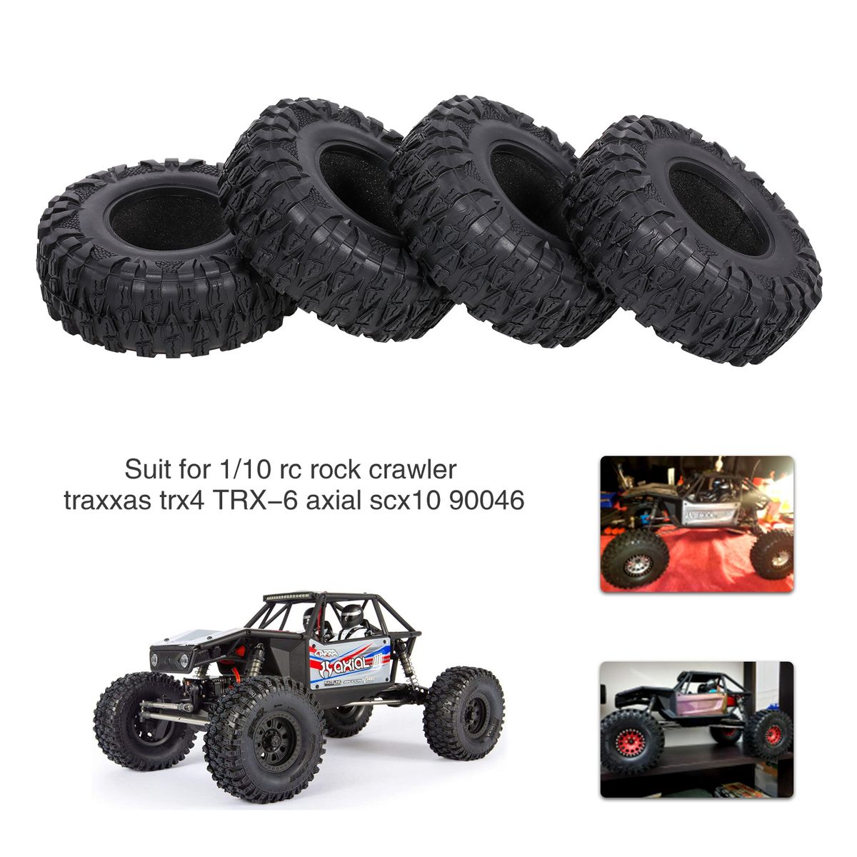 4PCS 2.2IN Crawler RC Tires Ultra Soft Rock Crawler Tires