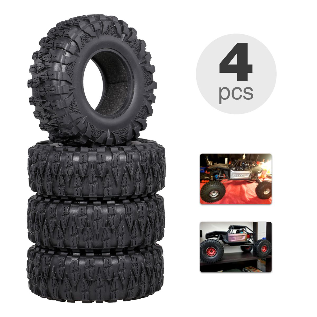 4PCS 2.2IN Crawler RC Tires Ultra Soft Rock Crawler Tires