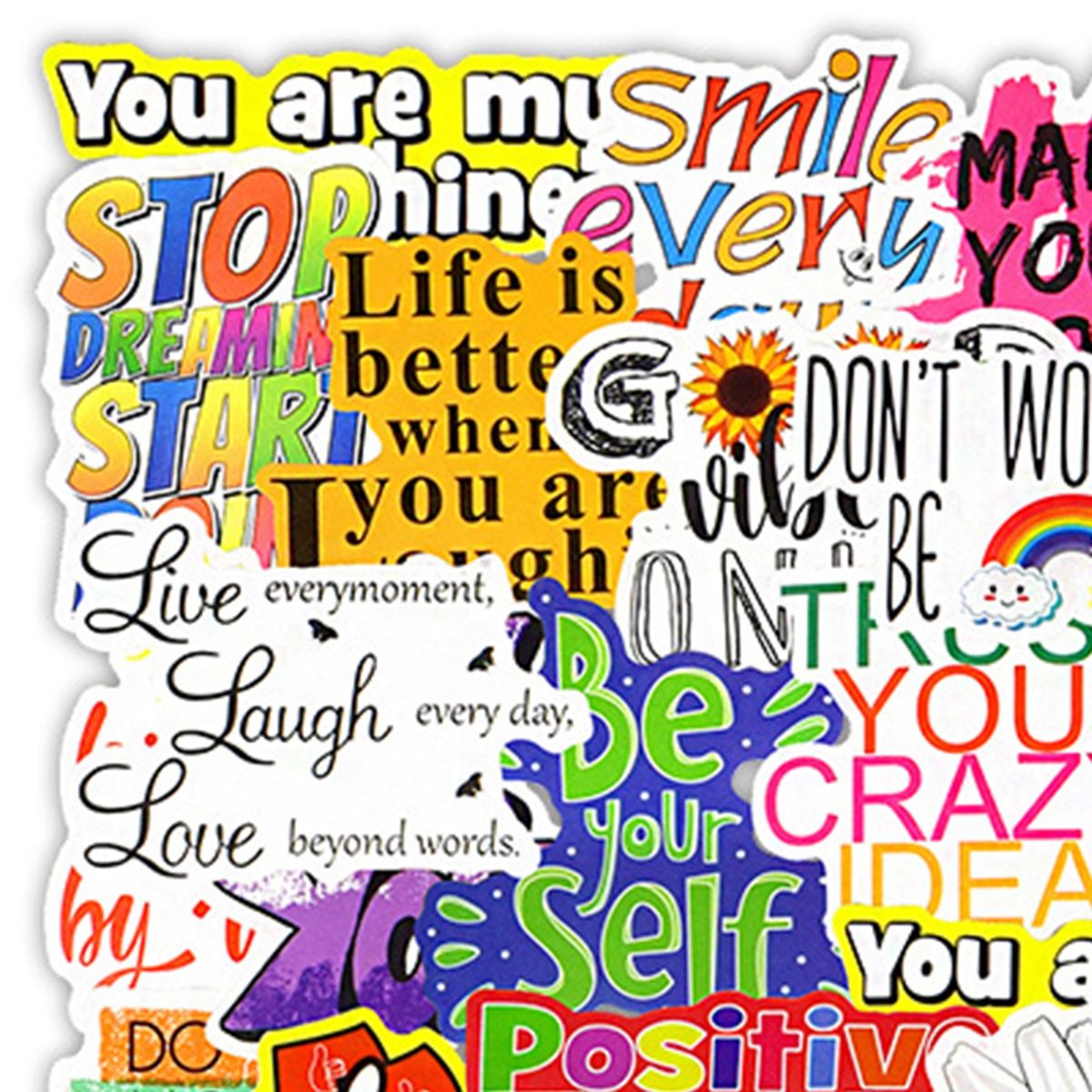 50Pcs Graffiti Stickers Reusable Luggage Stickers Mix Color