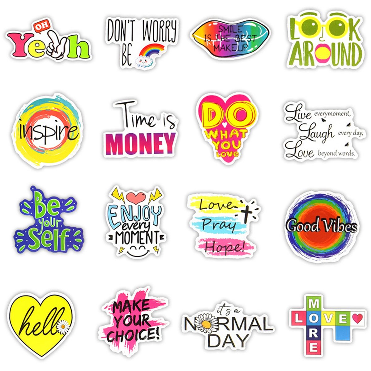 50Pcs Graffiti Stickers Reusable Luggage Stickers Mix Color