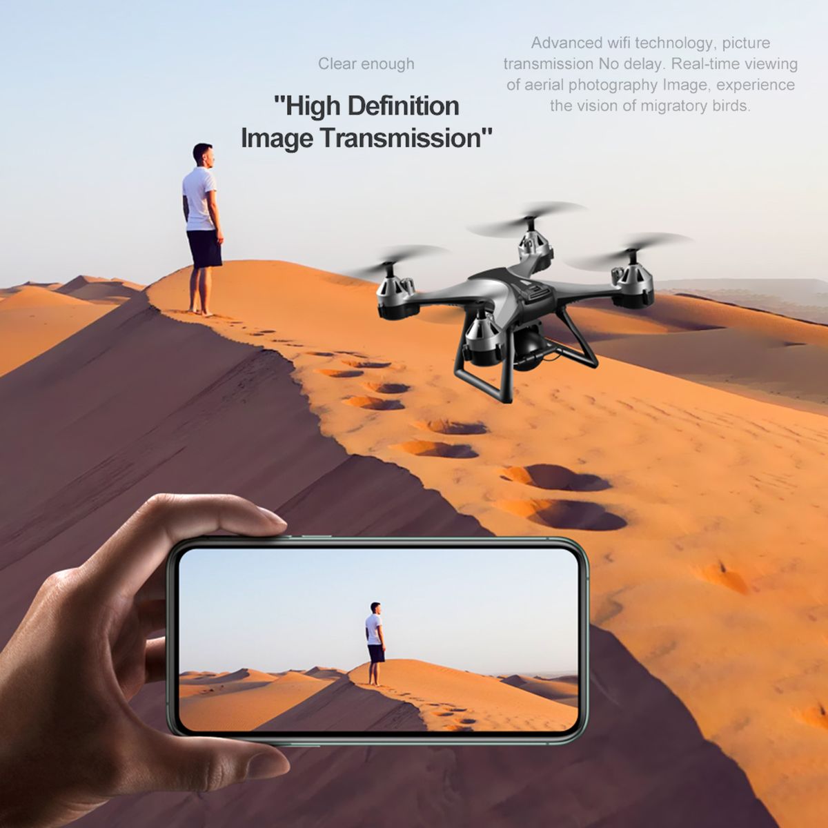 Remote Control  With Camera 4K Remote Control Quadcop-ter