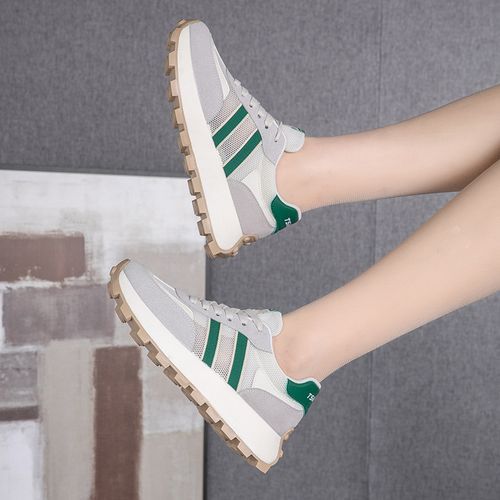 Thick-soled Sports Shoes Women Running Sneakers Beige Sneakers Ladies