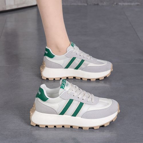 Thick-soled Sports Shoes Women Running Sneakers Beige Sneakers Ladies