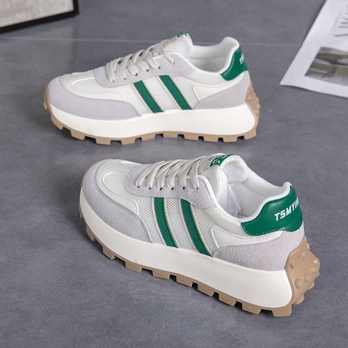 Thick-soled Sports Shoes Women Running Sneakers Beige Sneakers Ladies